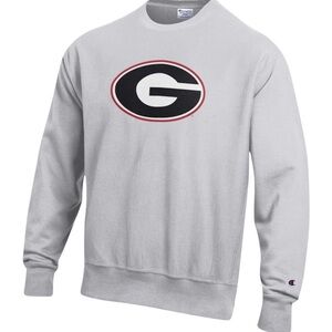 University of Georgia Champion Reverse Weave Crew (logo embroidered)